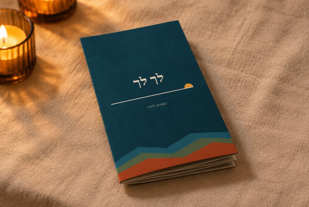 העלון סגור על המפה לאור נרות