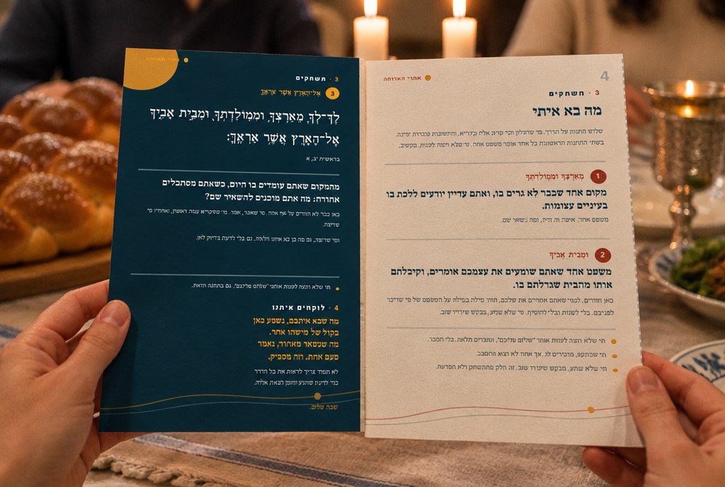 ידיים מחזיקות את העלון פתוח: מה בא איתי